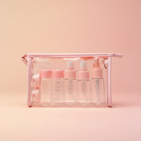 10pcs Refillable Travel Lotion Bottles Kit - Blue & Pink Travel Accessories Travel Bottles & Containers