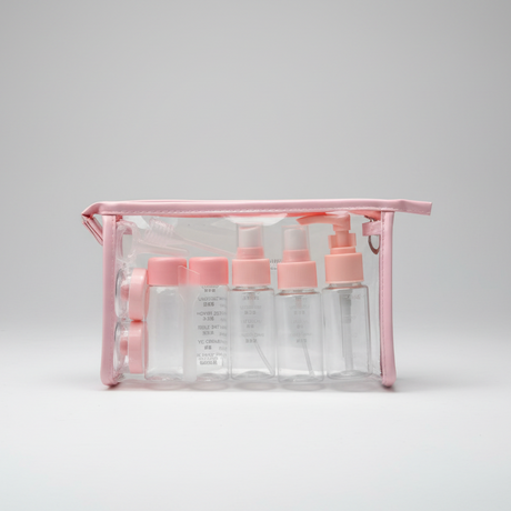 10pcs Refillable Travel Lotion Bottles Kit - Blue & Pink