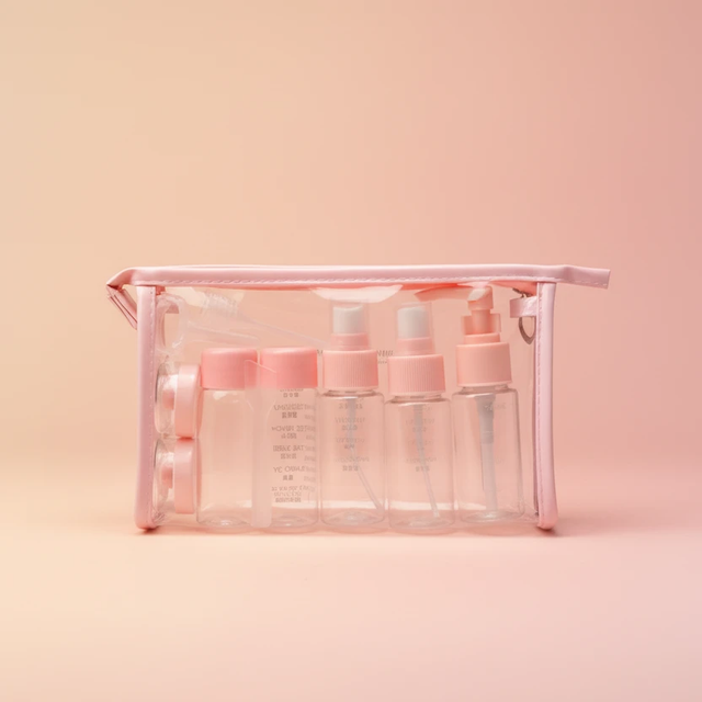 10pcs Refillable Travel Lotion Bottles Kit - Blue & Pink Travel Accessories Travel Bottles & Containers