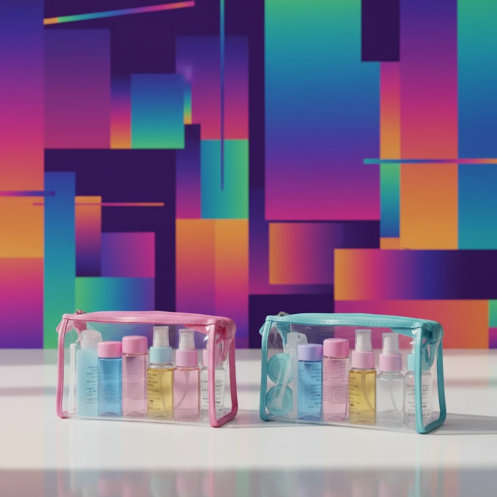 10pcs Refillable Travel Lotion Bottles Kit - Blue & Pink Travel Accessories Travel Bottles & Containers