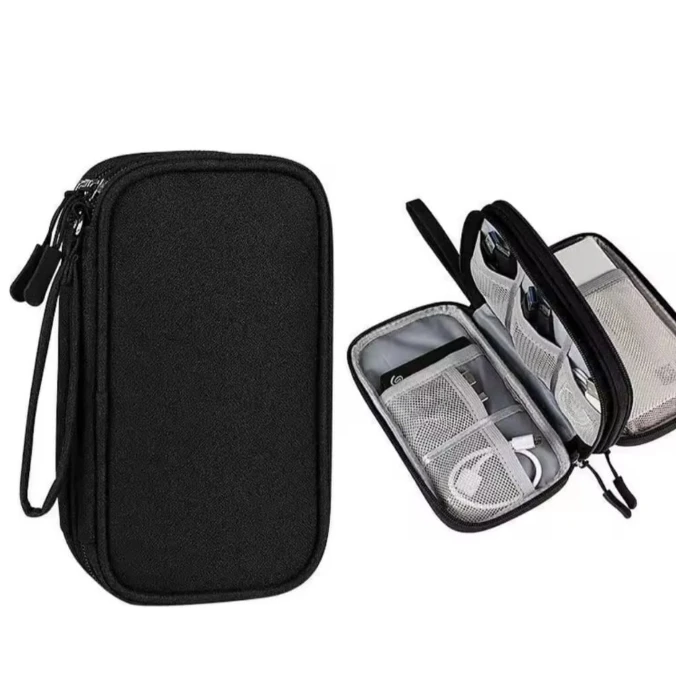 Travel Cable Organizer - Waterproof Double Partitioned Travel Accessories Wire & Cable Sleeves