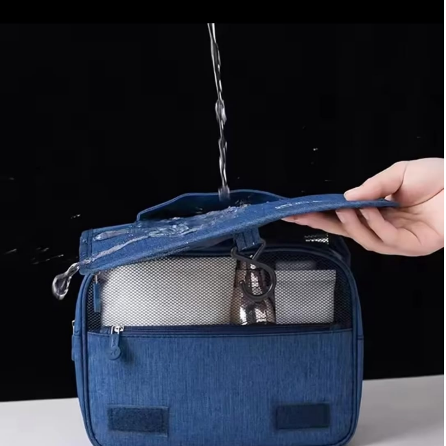 High Quality Foldable Cosmetic Bag - Portable Travel Toiletries Organizer with Hooks