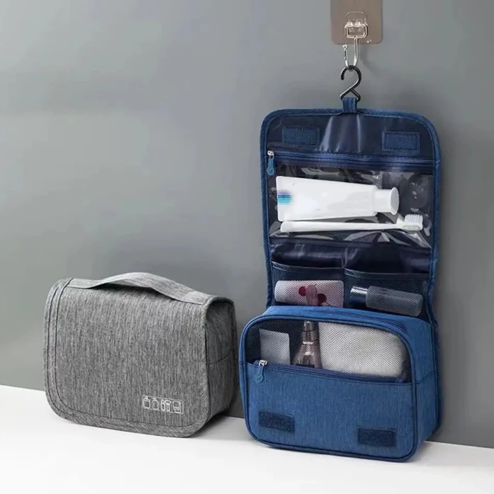 High Quality Foldable Cosmetic Bag - Portable Travel Toiletries Organizer with Hooks Travel Accessories Toiletry Bags
