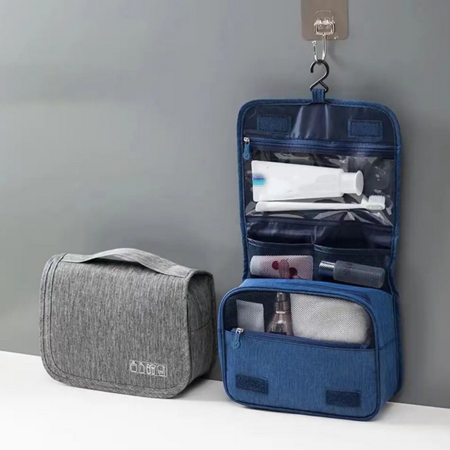 High Quality Foldable Cosmetic Bag - Portable Travel Toiletries Organizer with Hooks