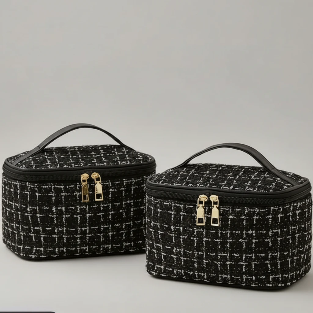 Tweed Luxury Cosmetic Bag Organizer Beauty & Personal Care Makeup Bags