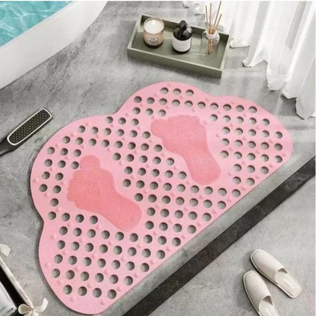 Big Cloud Shape Antislip Bathroom Mat 48x78cm - Beige Blue Pink Grey Green Home & Living Bath Mats & Rugs
