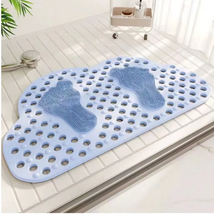 Big Cloud Shape Antislip Bathroom Mat 48x78cm - Beige Blue Pink Grey Green Home & Living Bath Mats & Rugs