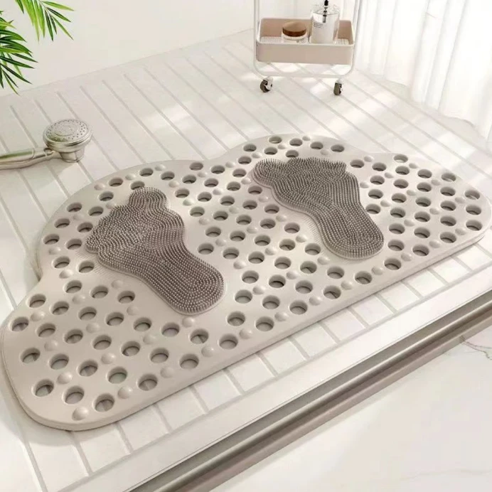 Big Cloud Shape Antislip Bathroom Mat 48x78cm - Beige Blue Pink Grey Green Home & Living Bath Mats & Rugs