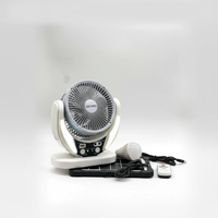 Box Fan - GDTimes 6" Rechargeable with Solar Panel & LED Lamp Home Decor Powered Hand Fans & Misters