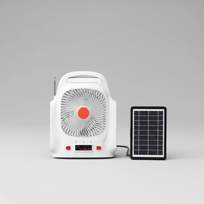 Solar Fan - 8" Rechargeable with Bluetooth Speaker & LED Lights (EP-009) Home Decor Powered Hand Fans & Misters