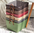 Handheld Woven Basket Organizer Laundry Clothing Storage Reusable with Handles Home & Garden Household Storage Containers