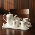 8 Piece Luxurious Breakfast Tea Set with Gold Accents Kitchen & Dining Tea Sets