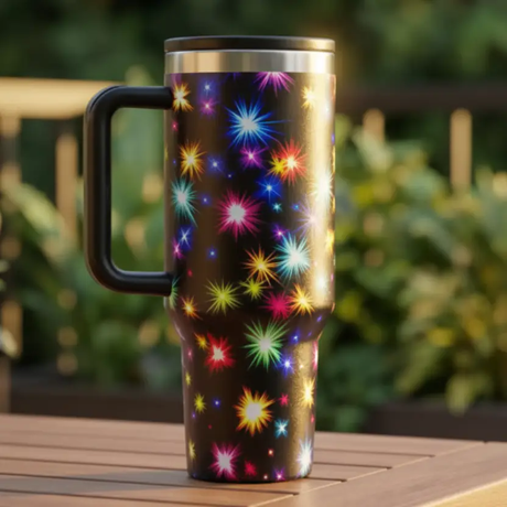 Tumbler - Stanley Design 1.18L Starway Effect Insulated Cold Hot Iced Mug with Handle Kitchen & Dining Tumblers