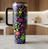 Tumbler - Stanley Design 1.18L Starway Effect Insulated Cold Hot Iced Mug with Handle Kitchen & Dining Tumblers
