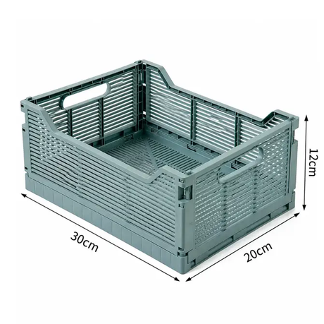 Large Collapsible Plastic Storage Crate with Ventilated Slats and Handles Home & Garden Household Storage Baskets
