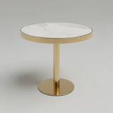Round Nordic Marble Café Table with Gold Base Dining Table Kitchen & Dining Room Tables