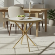 Round Marble Effect-Top Café Table with Gold Tripod Base Dining Table Kitchen & Dining Room Tables