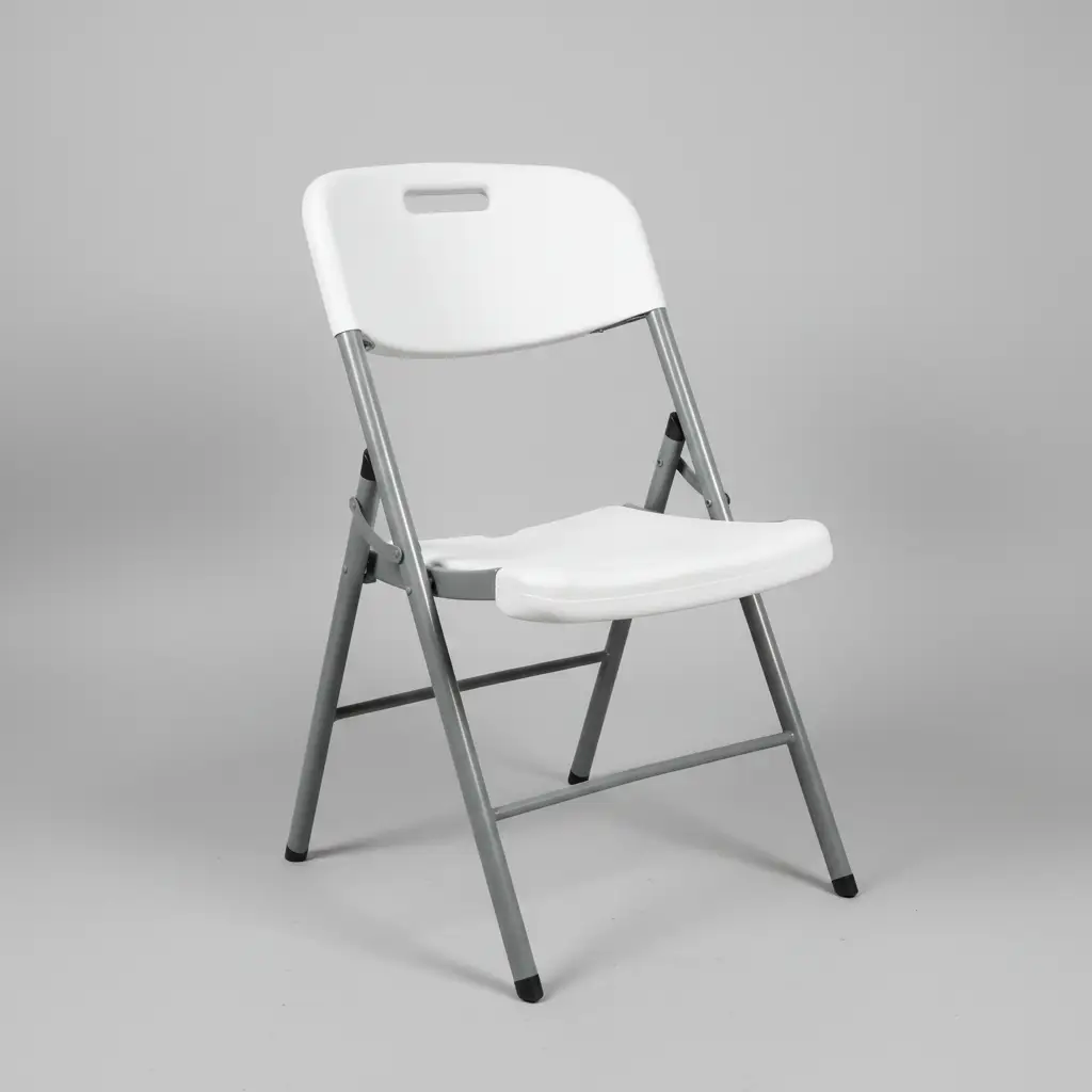 Foldable Plastic Chair with Padded Seat - Grey Folding Chair Folding Chairs