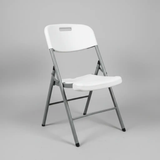 Foldable Plastic Chair with Padded Seat - Grey Folding Chair Folding Chairs