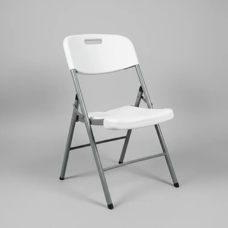 Foldable Plastic Chair with Padded Seat - Grey Folding Chair Folding Chairs