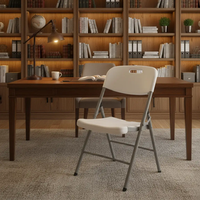 Foldable Plastic Chair with Padded Seat - Grey Folding Chair Folding Chairs