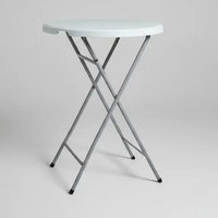 Round Foldable Cocktail Table - White Folding Table Folding Tables