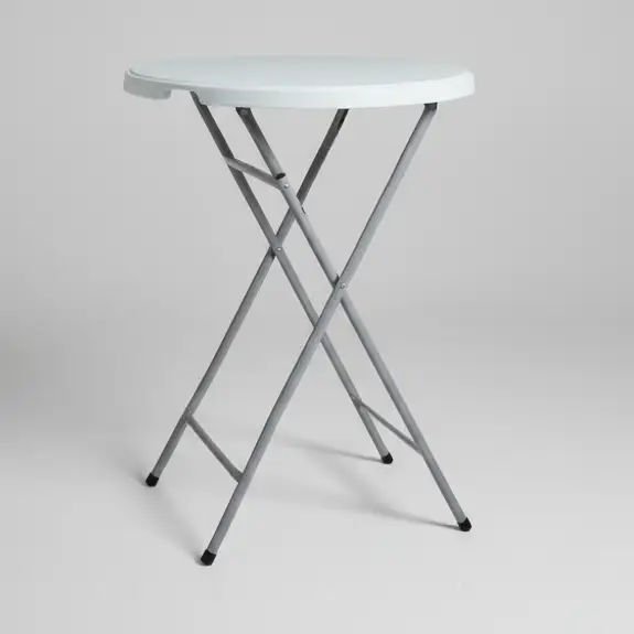 Round Foldable Cocktail Table - White Folding Table Folding Tables