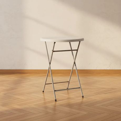 Round Foldable Cocktail Table - White Folding Table Folding Tables
