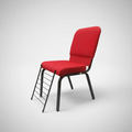 Padded Church Chair with Book Rack - Red Church Chair Armchairs