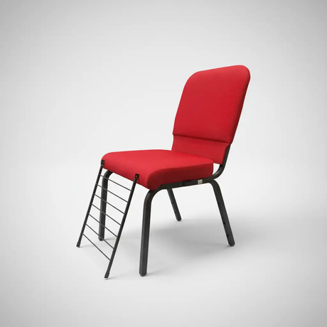 Padded Church Chair with Book Rack - Red Church Chair Armchairs