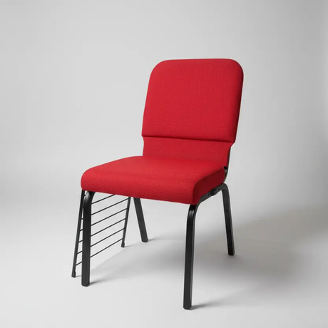 Padded Church Chair with Book Rack - Red Church Chair Armchairs