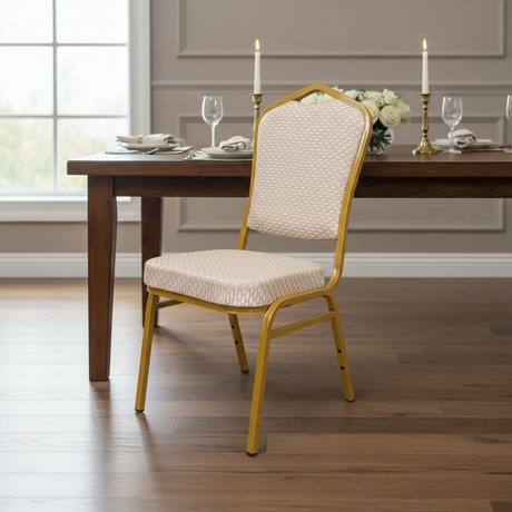 Padded Banquet Chair - Dotted Fabric Banquet Chair Dining Chairs
