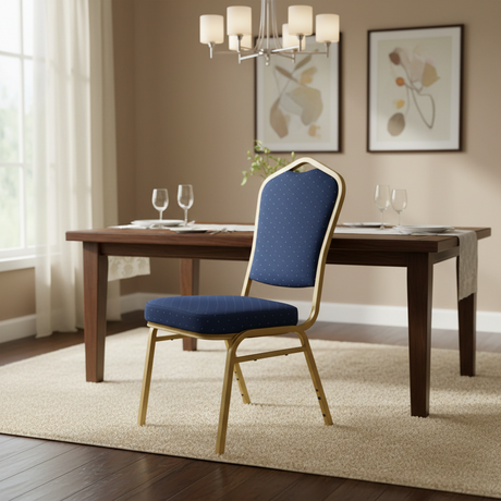Padded Banquet Chair - Dotted Fabric Banquet Chair Dining Chairs