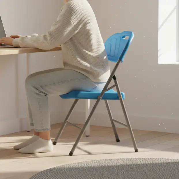 Foldable Plastic Chair with Carry Handle Folding Chair Folding Chairs