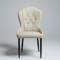 Button-Tufted Wingback Dining Chair - Cream Dining Chair Dining Chairs