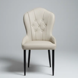 Button-Tufted Wingback Dining Chair - Cream Dining Chair Dining Chairs