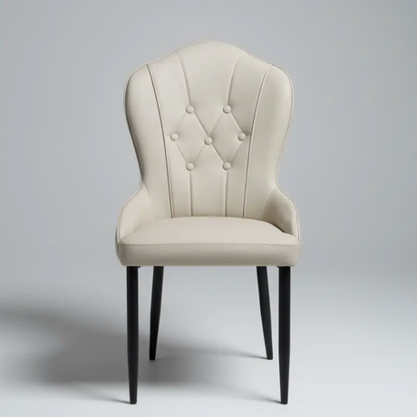 Button-Tufted Wingback Dining Chair - Cream Dining Chair Dining Chairs