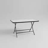 Foldable Marble-Effect Dining Table - Black Frame Dining Table Dining Tables
