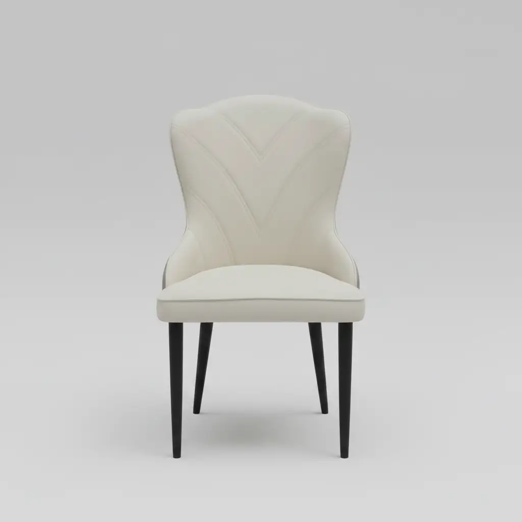 Curved Upholstered Dining Chair - Cream Dining Chair Dining Chairs