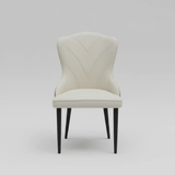 Curved Upholstered Dining Chair - Cream Dining Chair Dining Chairs