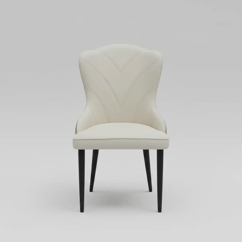 Curved Upholstered Dining Chair - Cream Dining Chair Dining Chairs