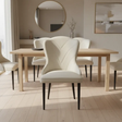 Curved Upholstered Dining Chair - Cream Dining Chair Dining Chairs