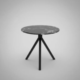 Round Black Marble-Effect Side Table - Tripod Base Side Table End Tables