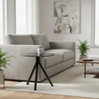 Round Black Marble-Effect Side Table - Tripod Base Side Table End Tables