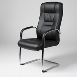 High-Back PU Leather Visitor Chair - Chrome Cantilever Office Chair Office Chairs