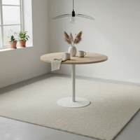 Round Wood-Top Restaurant Dining Table - White Pedestal Dining Table Dining Tables