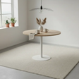 Round Wood-Top Restaurant Dining Table - White Pedestal Dining Table Dining Tables