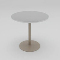 Round Chrome Pedestal Dining Table - Silver Dining Table Dining Tables