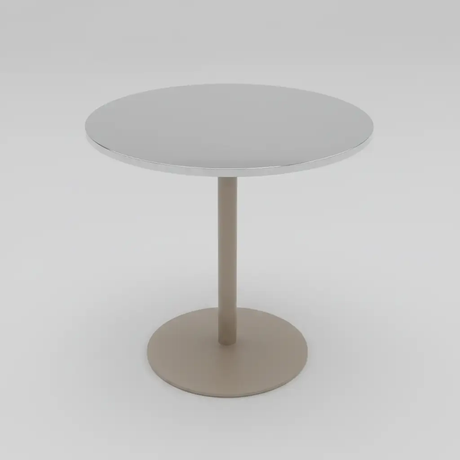 Round Chrome Pedestal Dining Table - Silver Dining Table Dining Tables