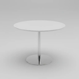 Round Chrome Pedestal Dining Table - Silver Dining Table Dining Tables